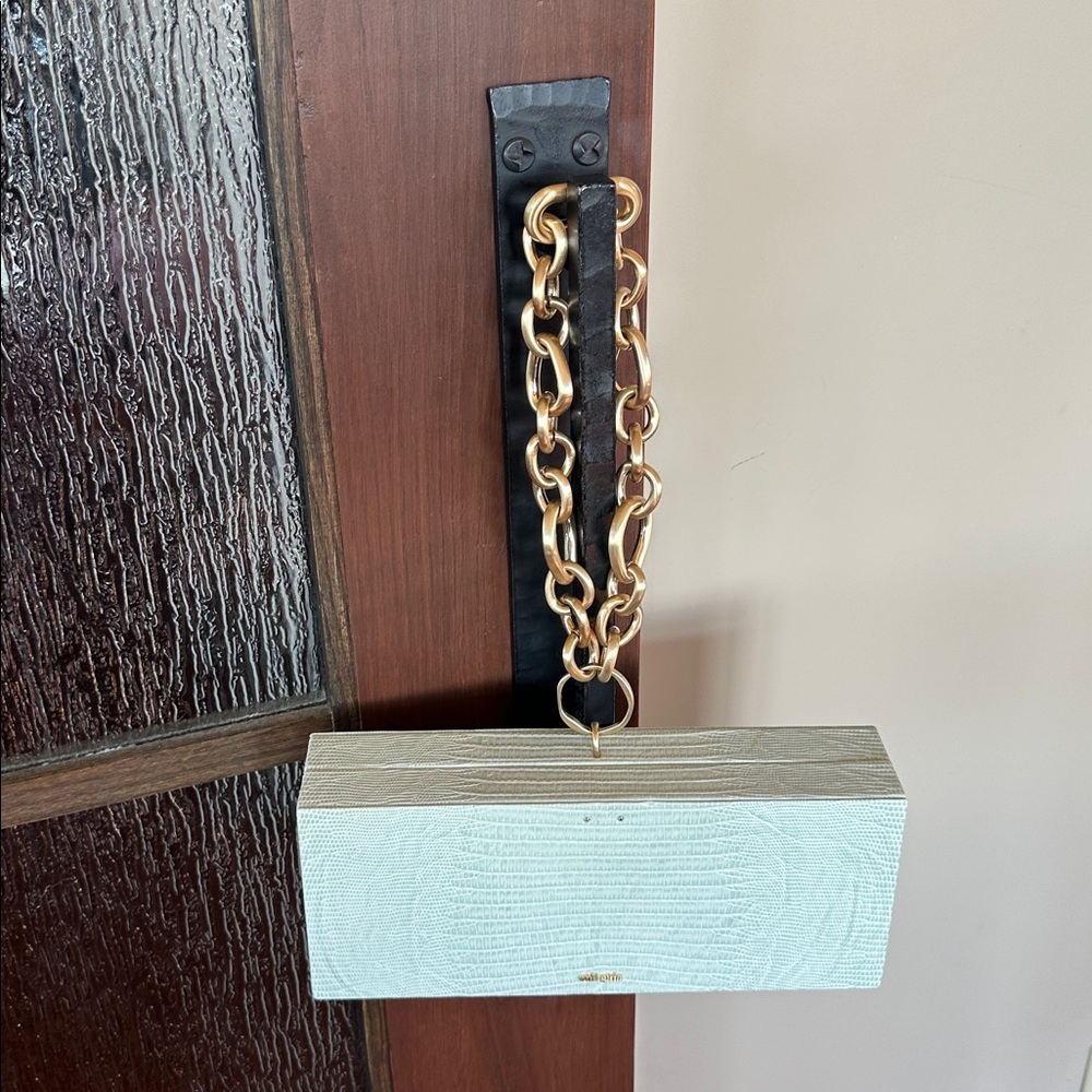 Cult Gaia Calla Wristlet Clutch with gold chain handle. - Picture 10 of 12
